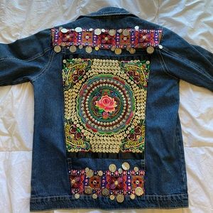 Embroidered Boho Jean Jacket